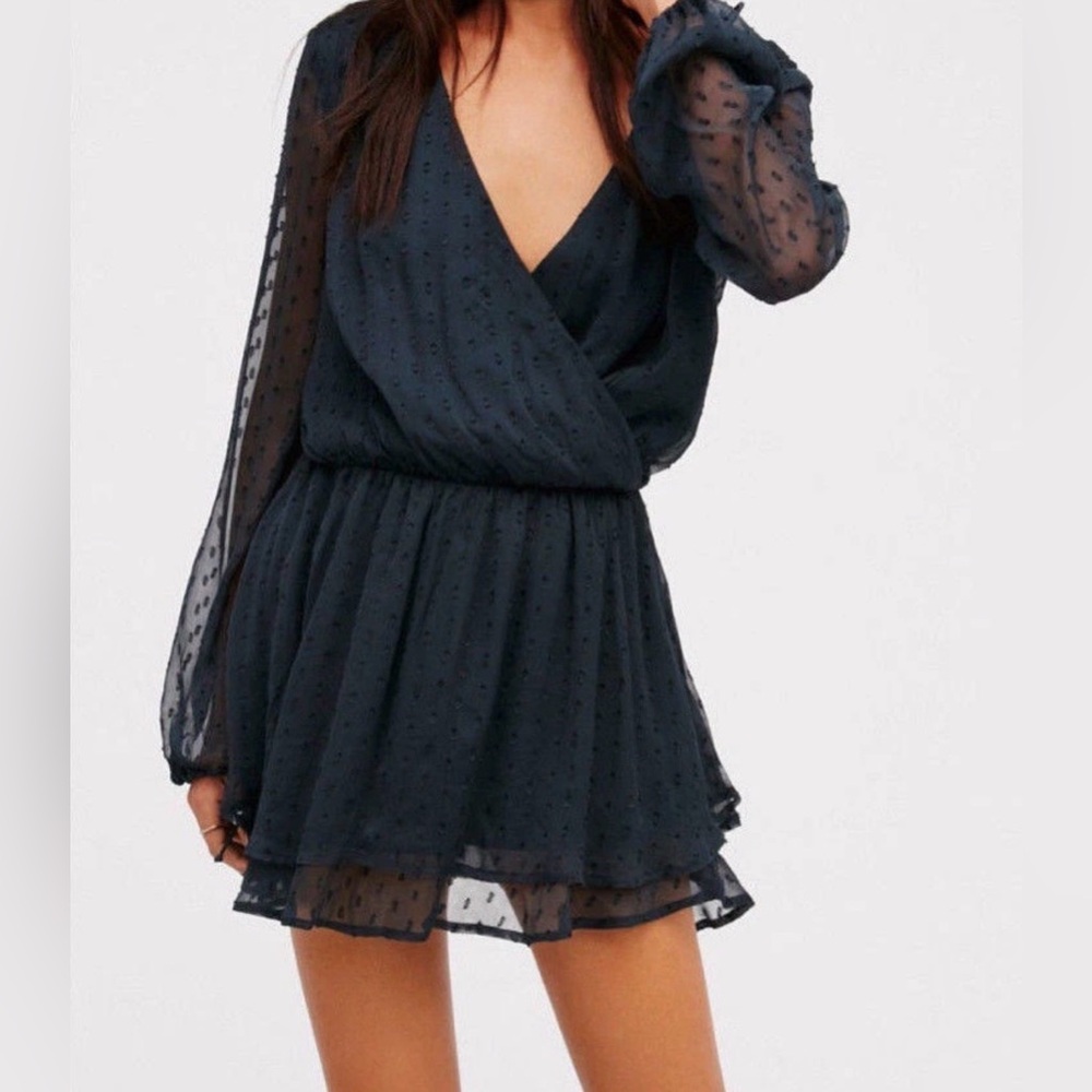 Free People Daliah Drop Waist Mini Dress